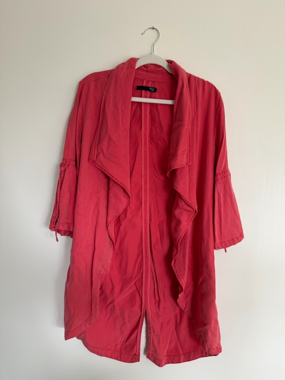 Max Jeans Coral Waterfall Cardigan | Lightweight Drape Front Jacket Size S